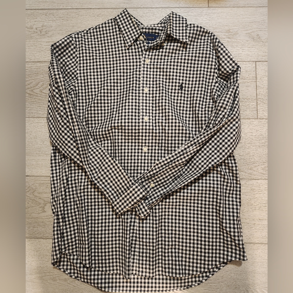 Ralph Lauren Black and White Plaid Shirt